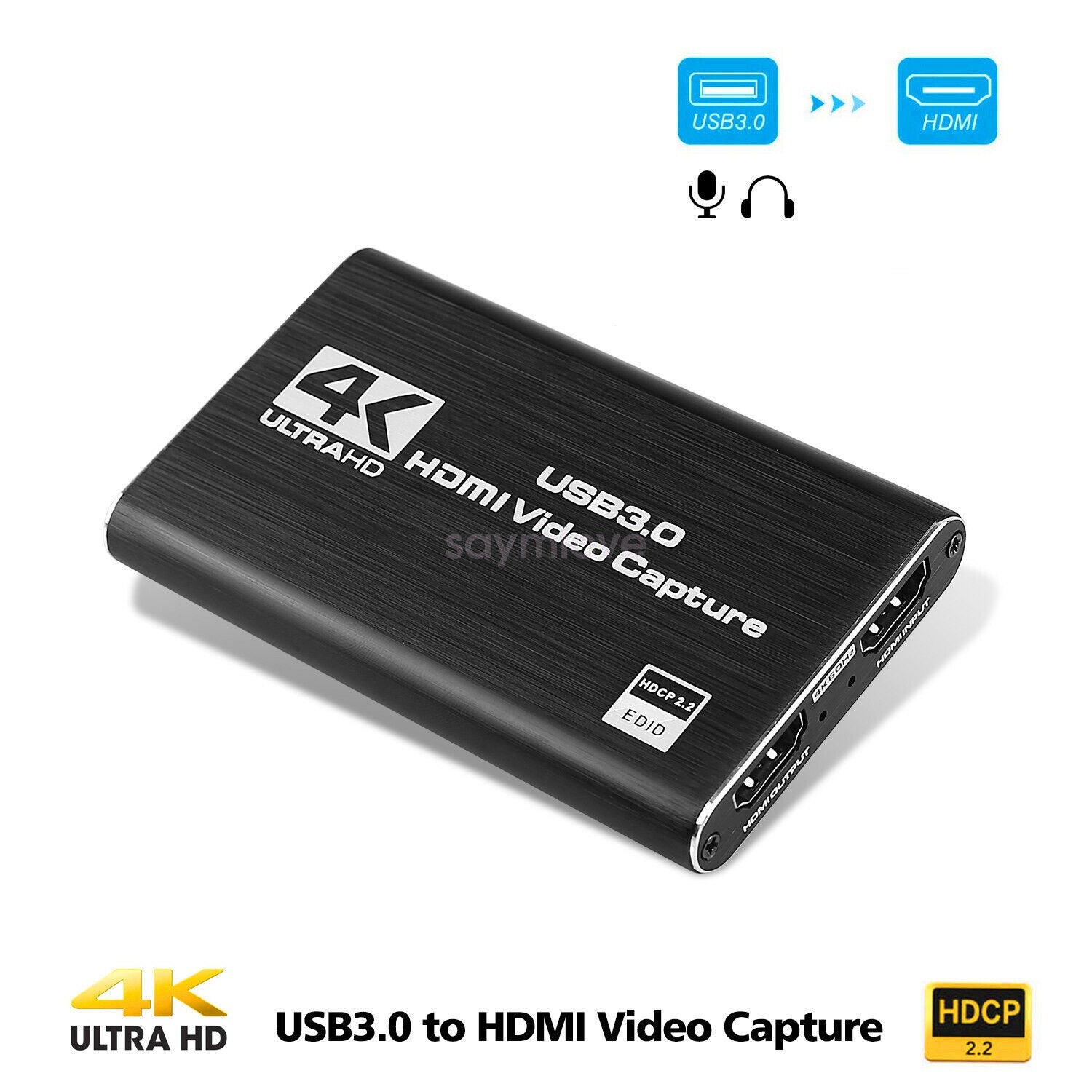 HDMI Video Capture Card 4K Screen Record USB3.0 1080P 60FPS Game Capture Device