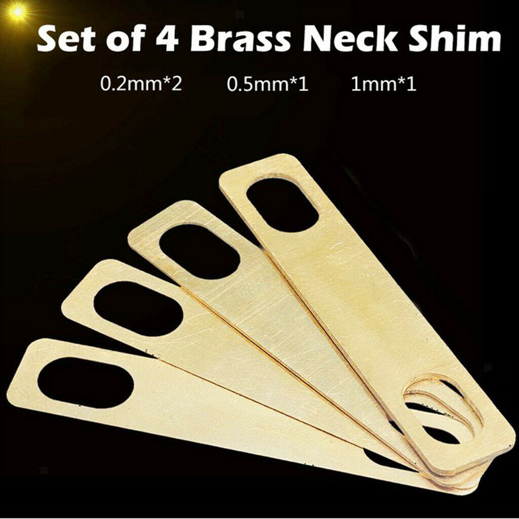 4Pack Guitar Bass Neck Shims 0.2mm 0.5mm 1mm Thickness
