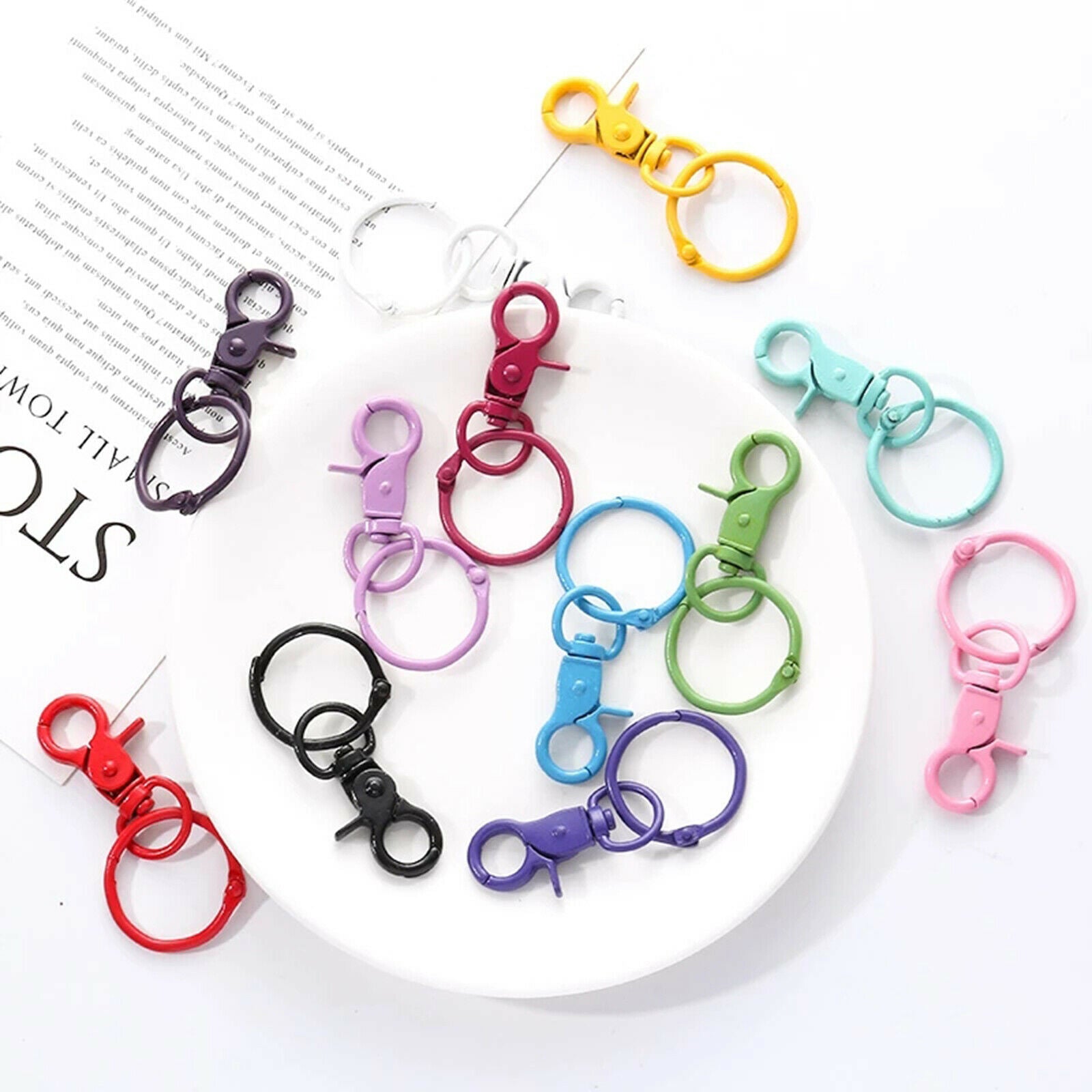 16x rotating metal lobster clasps for key rings