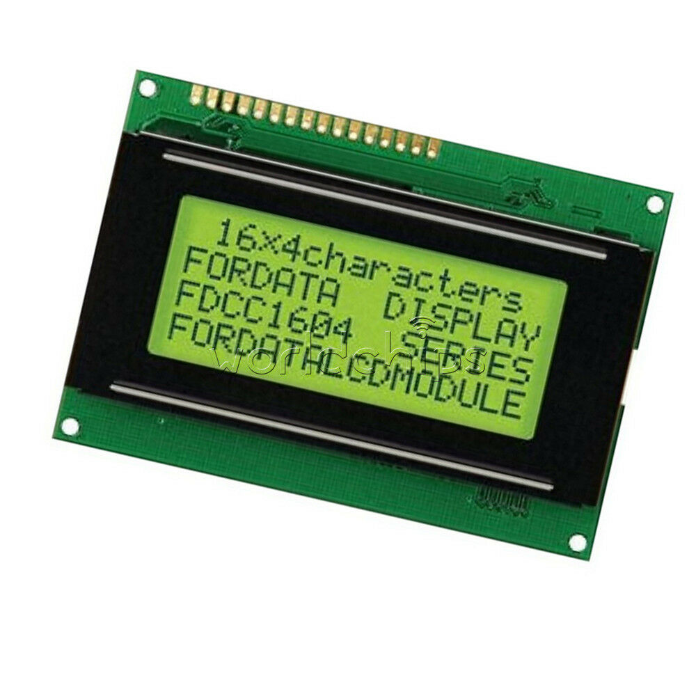 LCD1604 16x4 Character LCD Display Module LCM Yellow Blacklight 5V Arduino