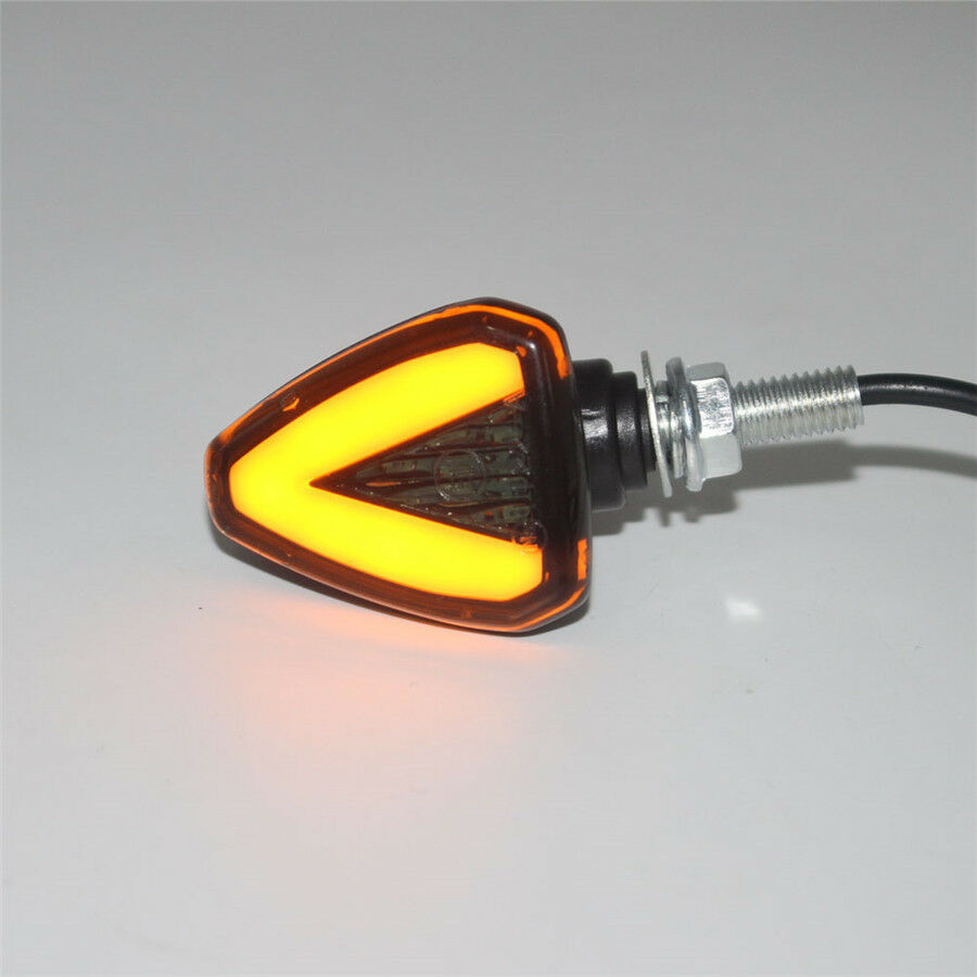 2x Motorcycle Bike Amber LED Turn Signal Indicator Blinker Light Red-Brake Lamp