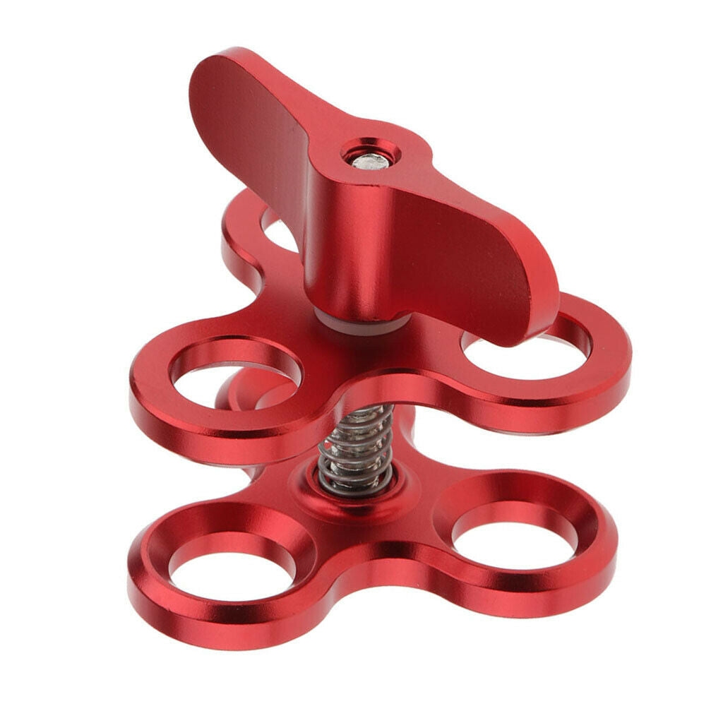 2x Triple Ball Clamp 3 Holes Underwater Arm Bracket for Light Arm System