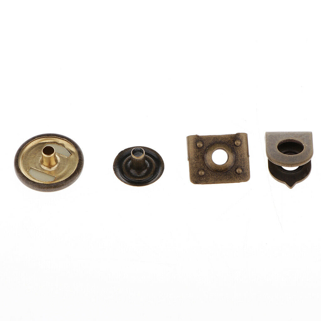 20 Sets Sewing Hooks Eye Closures Buckles for Trousers Skirt Repair - Bronze