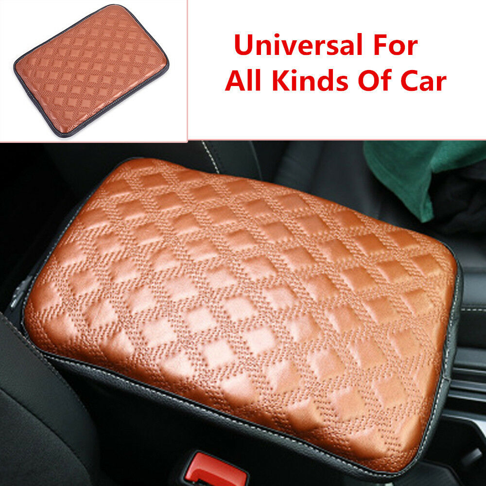 Universal Car SUV Armrest Pad Cover Auto Center Console PU Leather Cushion Handy