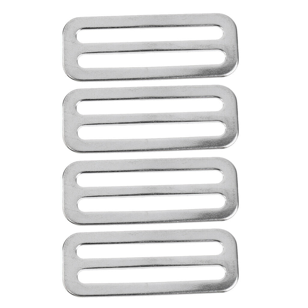 4pcs Stainless Steel 50mm Webbing Belt Keeper+ 1 Pcs D Ring Buckle Hook, Great