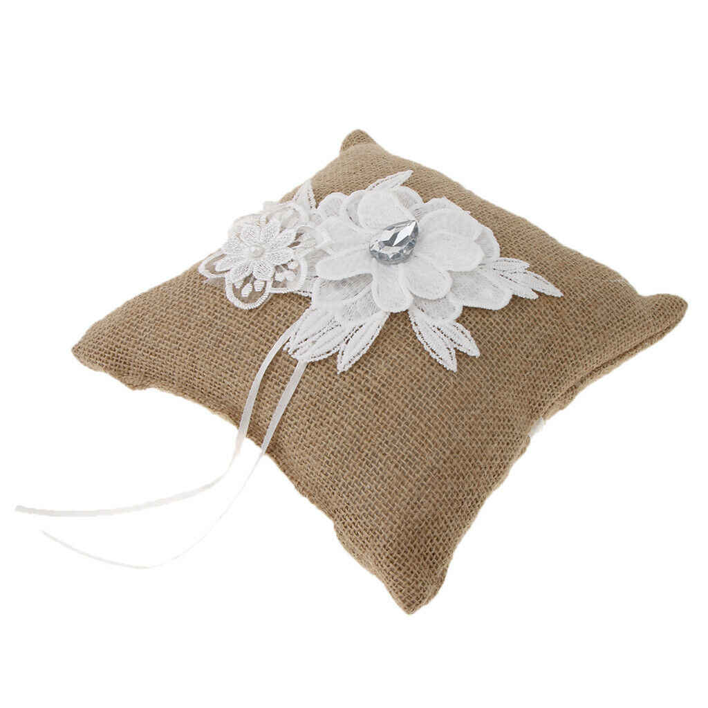 Wedding  Flower Cushion Cushion Holder - Burlap - Rustic Country