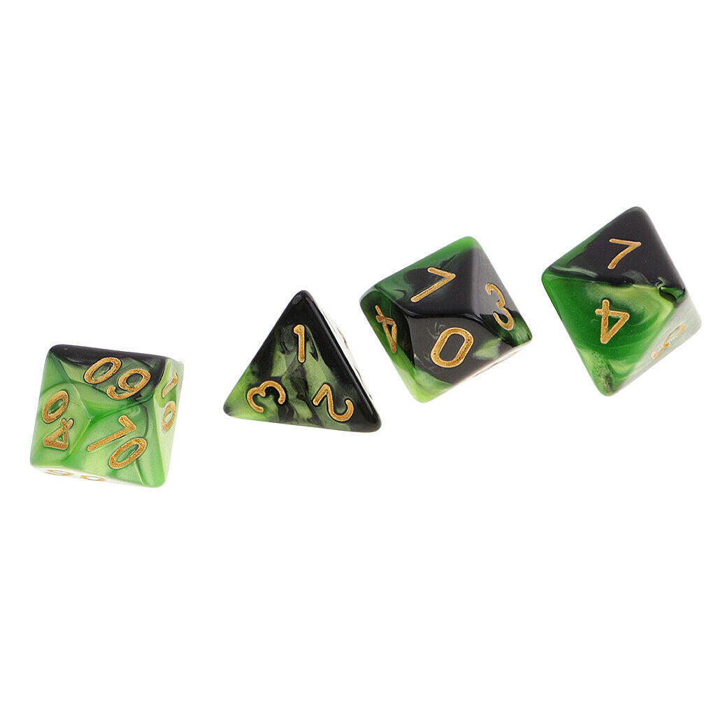 4X Polyhedral Dice D4 D6 D8 D10 D12 D20 Multi Side Dices Set Role Play Prop