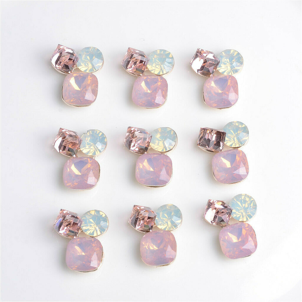 5x Beautiful Pink Rhinestone Buttons Flatback Embellishment DIY Arts \ u0026
