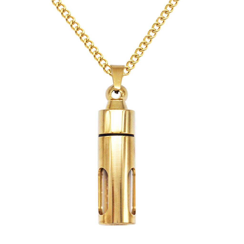 3x Openable Cylinder Tube Necklace Chain Pet Urn Keepsake Memorial Jewelry