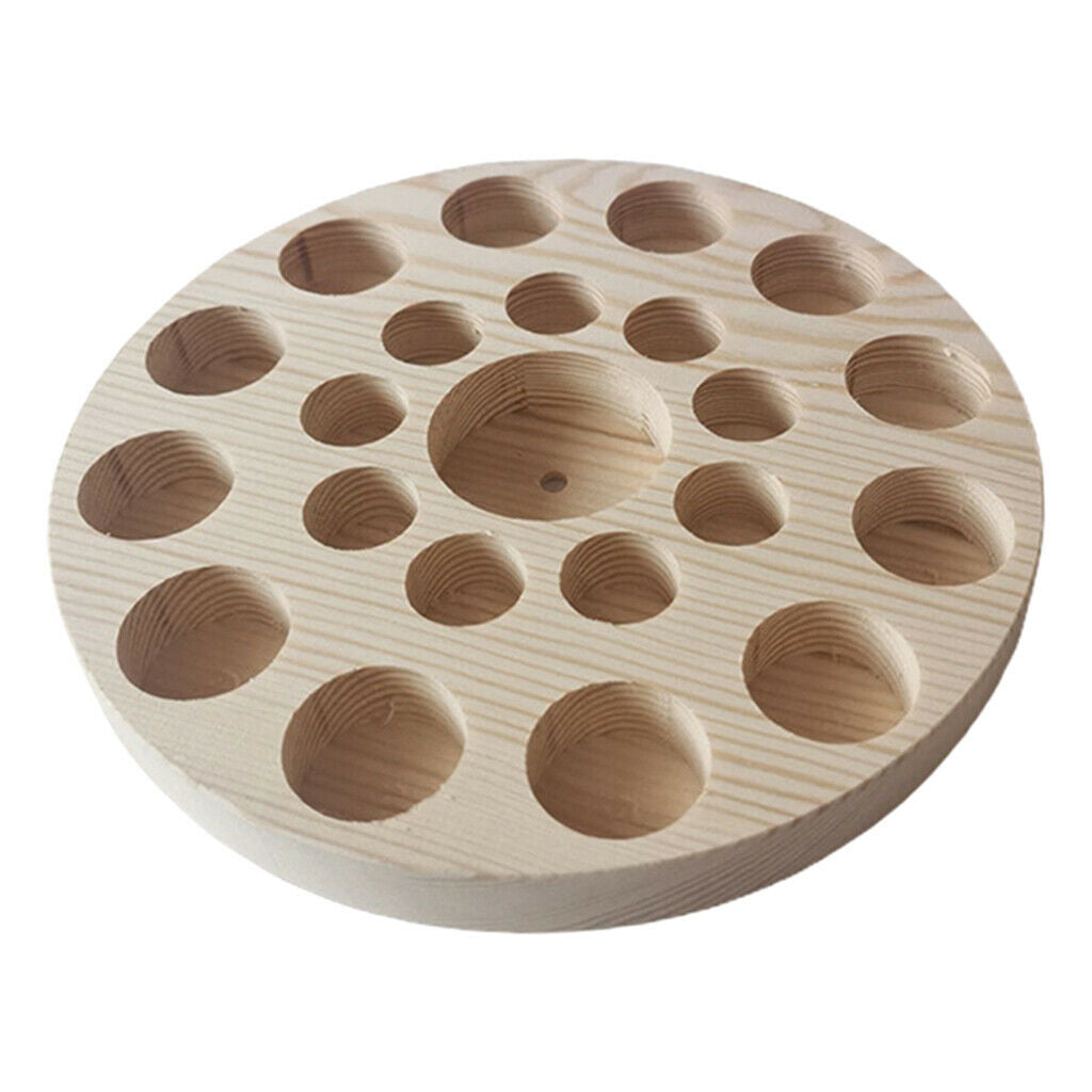 Essential Oil Storage Organizer Wooden Display Tray Rack Stand Holder,22Slot