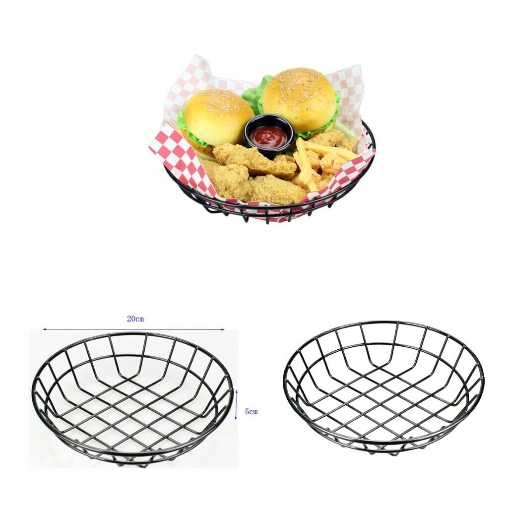 2x S Metal Fast Food Basket Restaurant Serving Chicken Fries