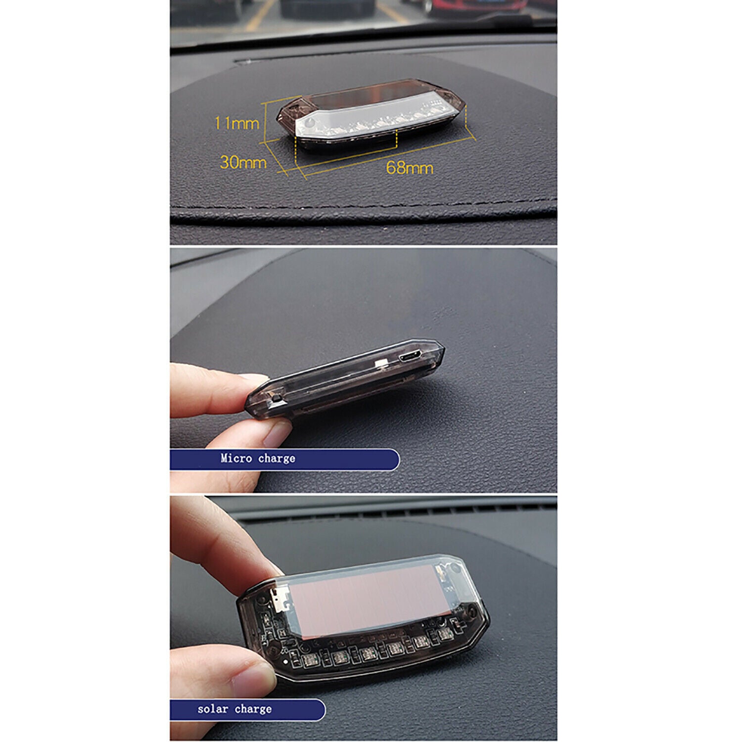 Car Solar Power Simulated Dummy Alarm Warning Anti-Theft Flashing LED Light