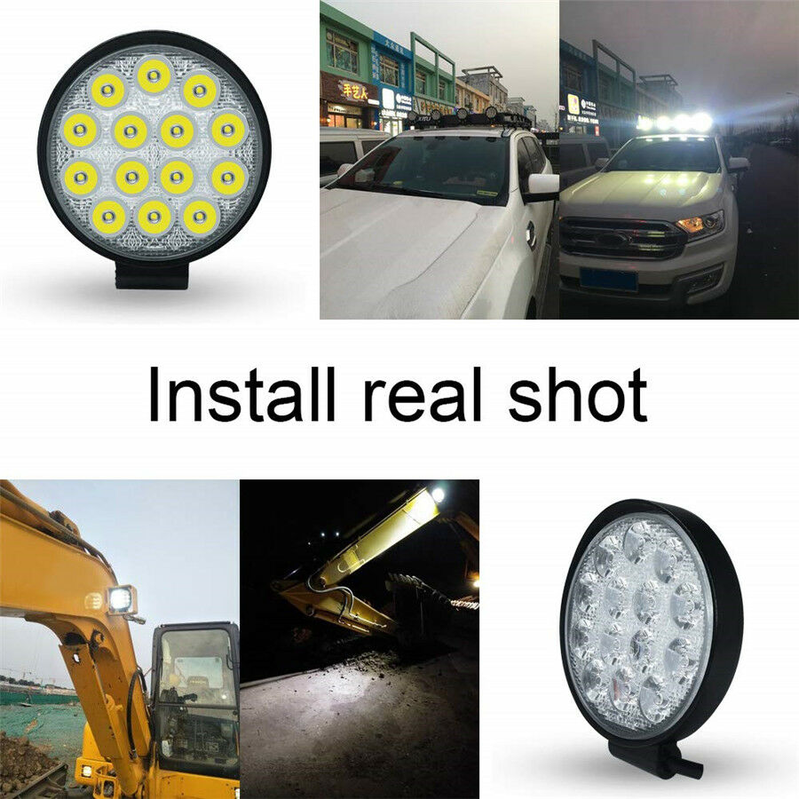 1Pcs 70W 6500K White 14LED Round SUV ATV Offroad Work Light DRL Fog Driving Lamp