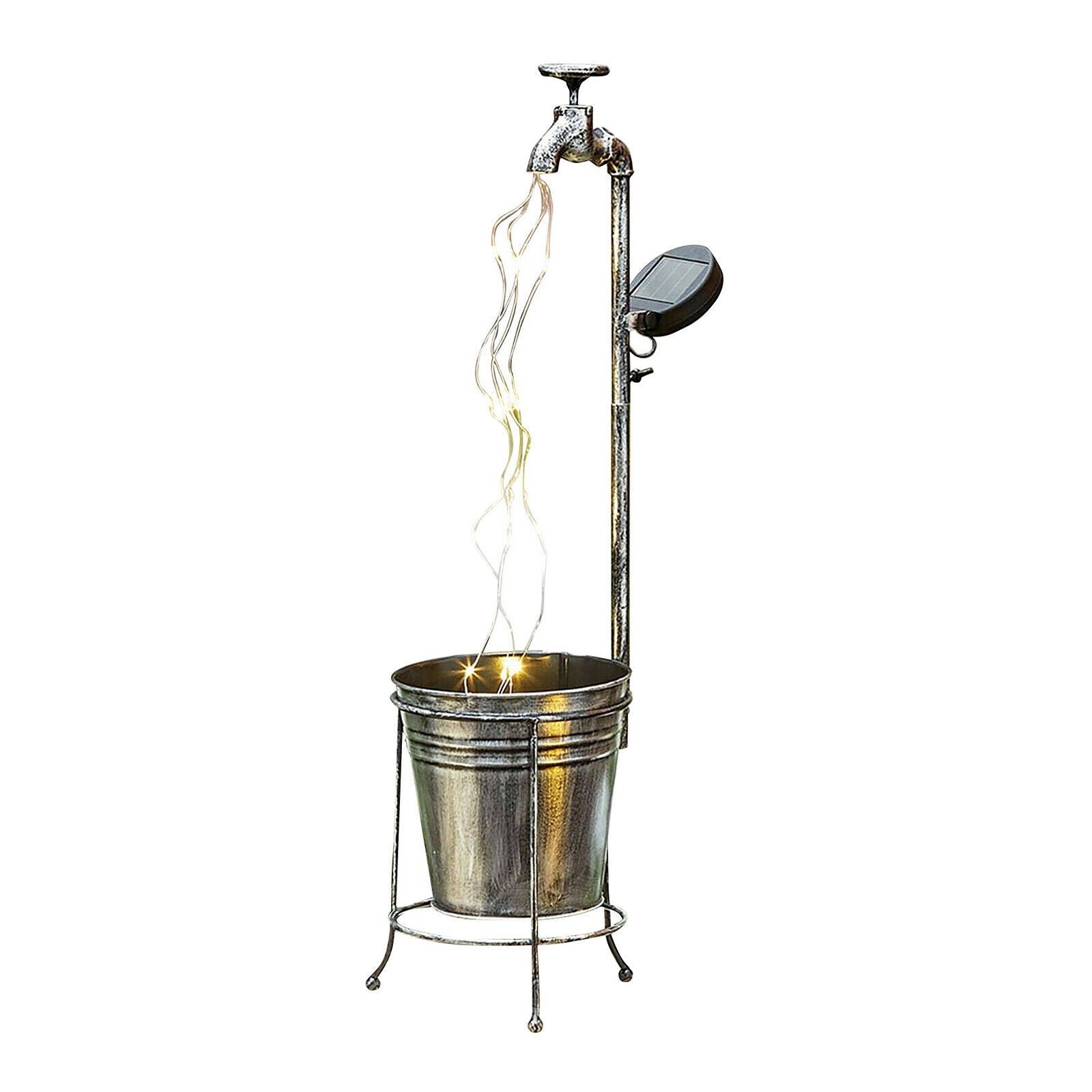 Solar Powered Water Faucet Lights Yard Lawn Art Home Decorations Landscape