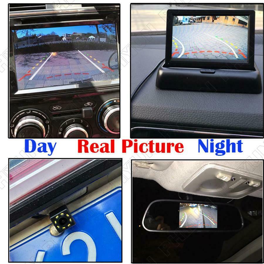12V HD 8 LED Dynamic Trajectory Car Rearview Camera Reverse Parking Night Vision
