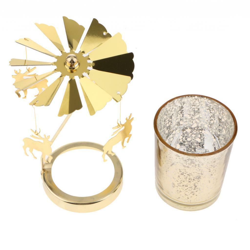 Snowflake & Elk Rotating Carrousel Candle Holder for Christmas Wedding Decor