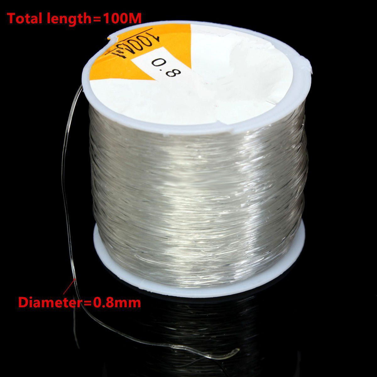 New 100M 0.8mm Clear Stretch Elastic Beading Cord String Thread Spool Roll