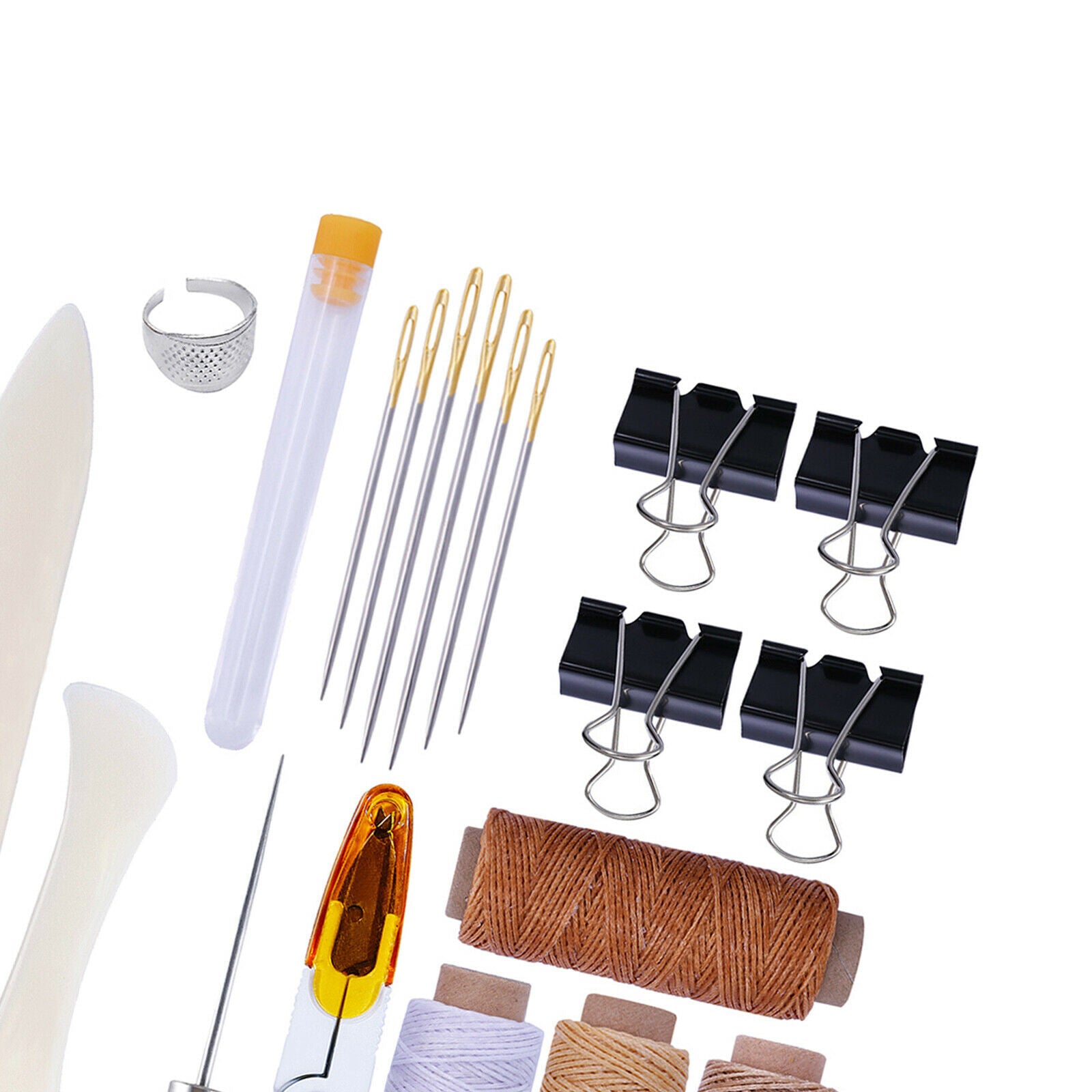 Leather Crafting Tool Sewing Leathercraft Thimble Kit Ruler Repairing Set