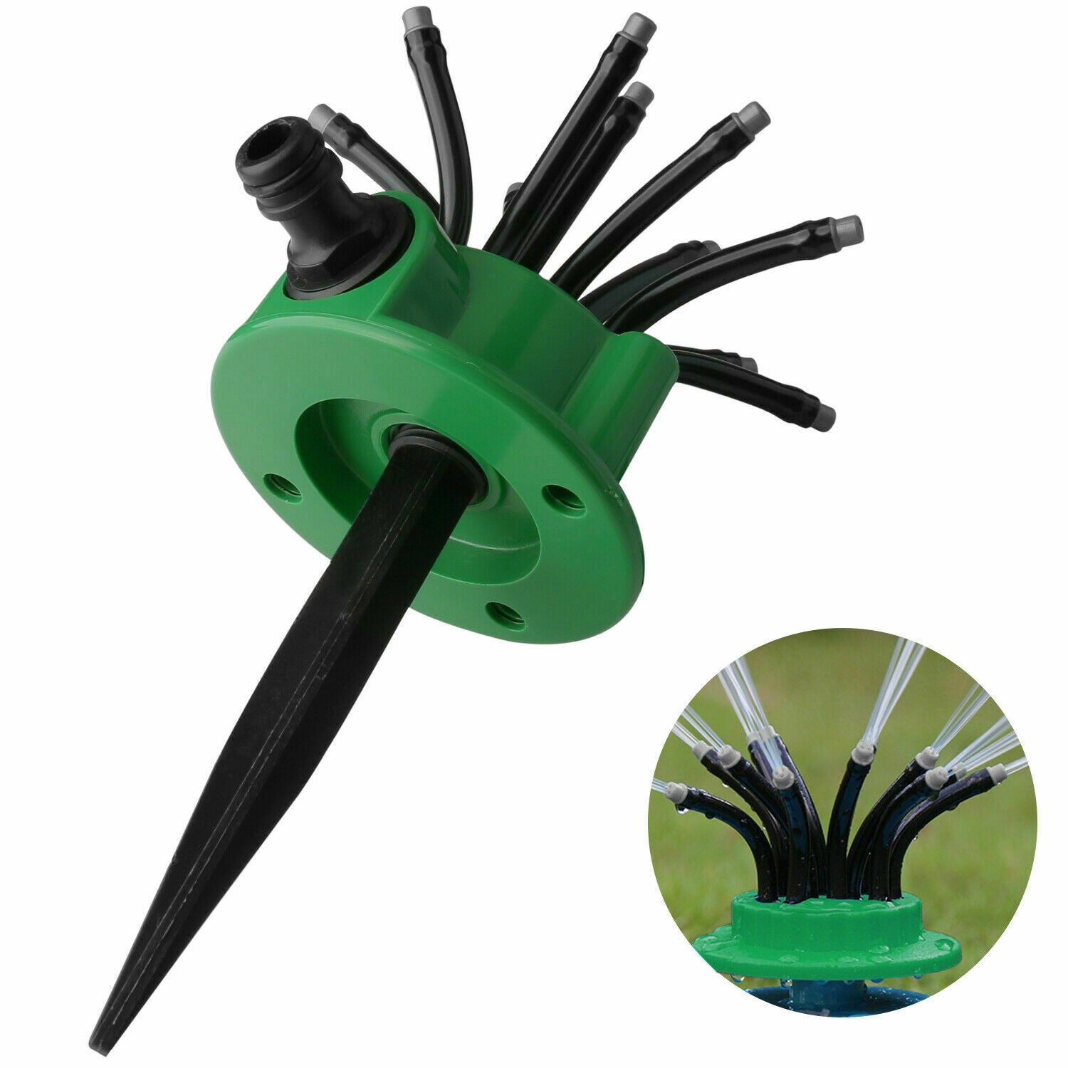 360° Flexible 12 Tubes Garden Lawn Yard  Water Sprinkler Watering Sprayer System