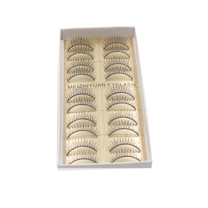10 Pair Black Natural Bushy Cross False Eyelashes Women Mink Hair Eye Lashes A02