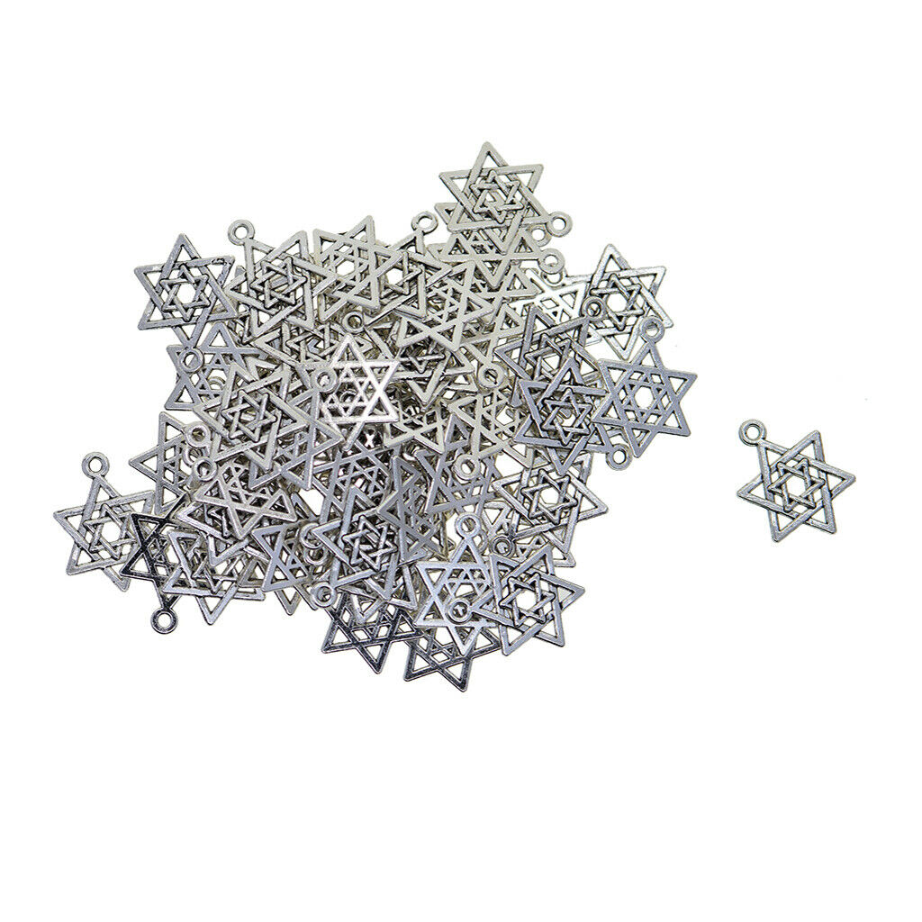 Pack of 50 Star of   Charms Pendant for Making Religious Objects Jewelry