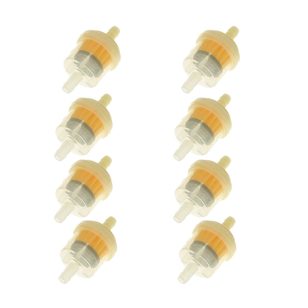 8pcs Universal Motorcycle Mini Inline Fuel Gas Petrol Filters Engine Plastic