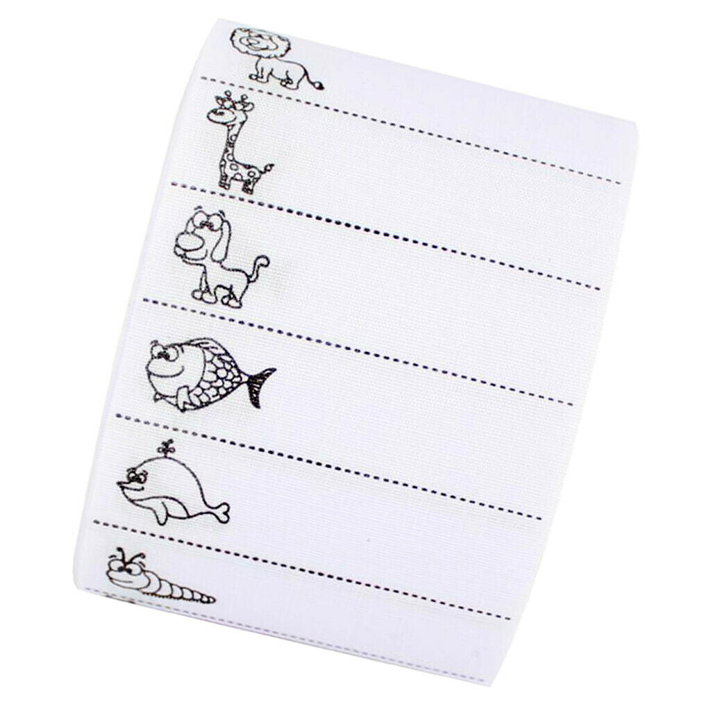 100Pcs Animals Pattern Sew on Name Tag Clothing Label for School Garment