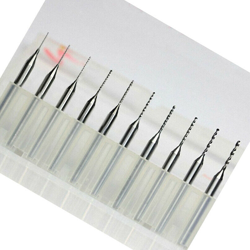 Carbide Micro Drill Bits 0.3 to 1.2 mm Qty:10 [M1]