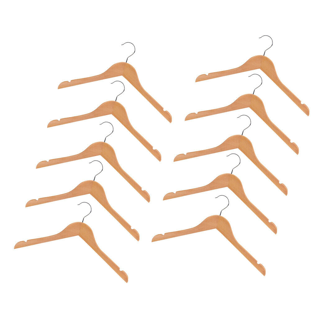 20 Pieces Kids Baby Toddler Wooden Hangers Clothes Coat Hangers Non-slip Bar