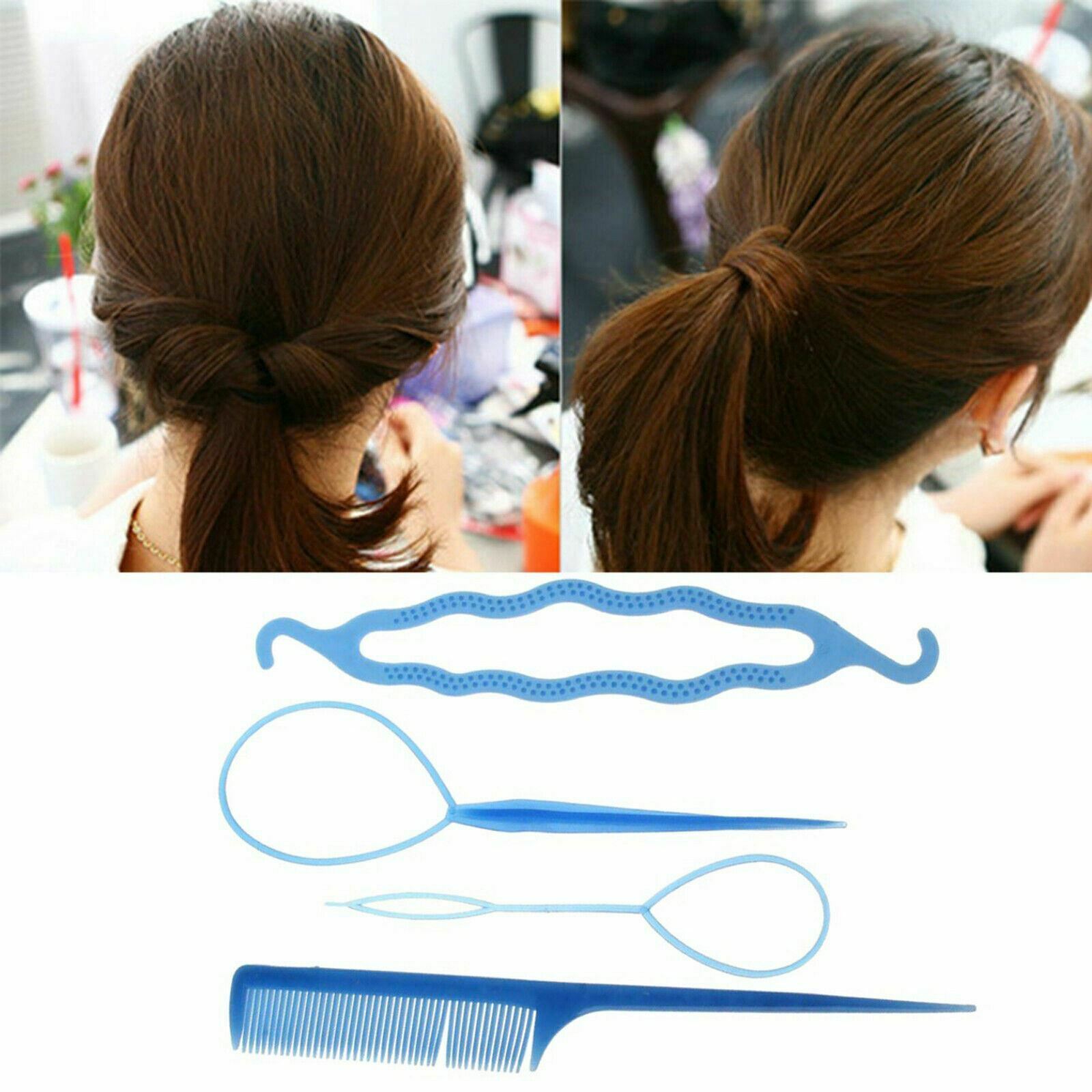 Women Hair Twist Styling Clip Stick Band Comb Donut Bun Maker Accessories Tool
