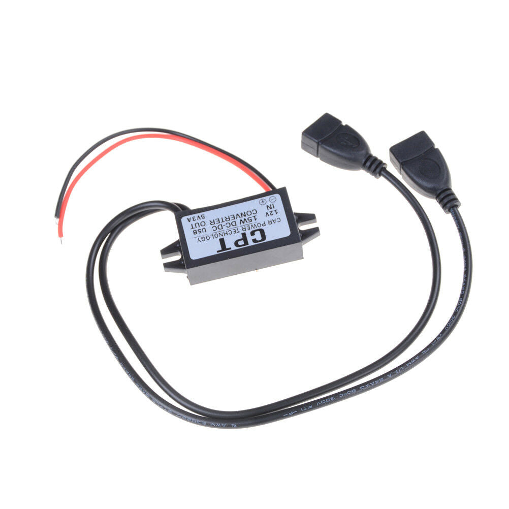 DC-DC 12V to 5V Mini A type USB Dual Converter Step Down Power Module H-qkQ Lt