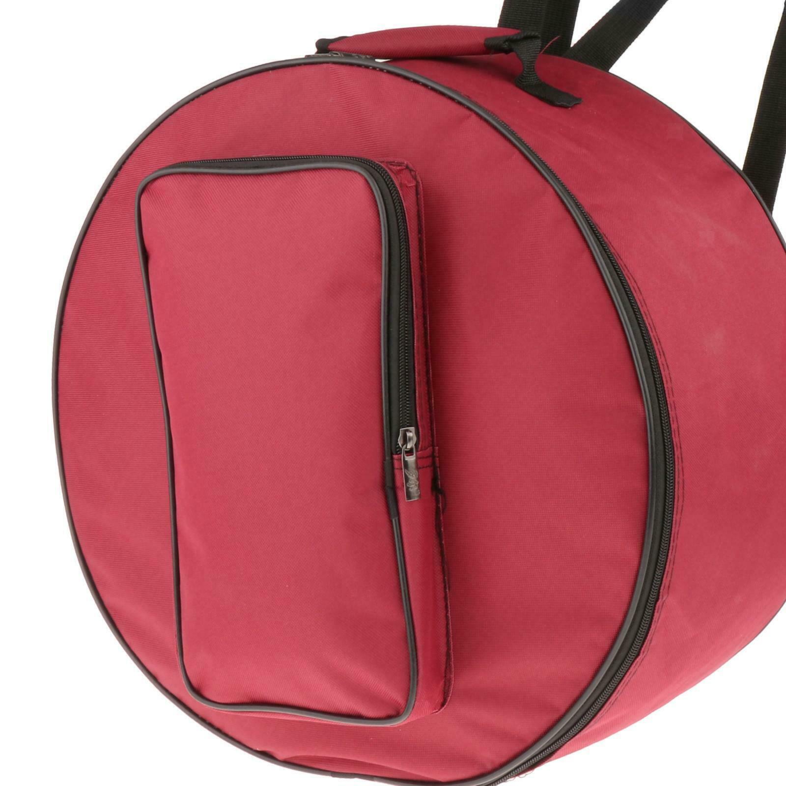 Red Compact Snare Drum Bag Drum Carrying Case Backpack with Shoulder Strap &
