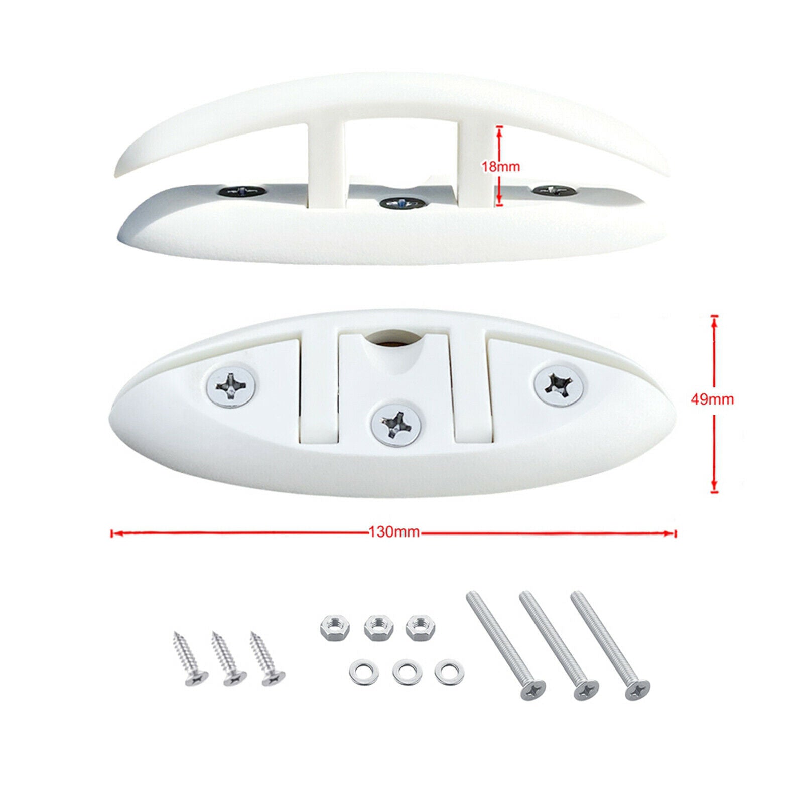 130mm Heavy Duty Boat Flip Up Collapsible Cleat Dock Marine Kayak Fittings