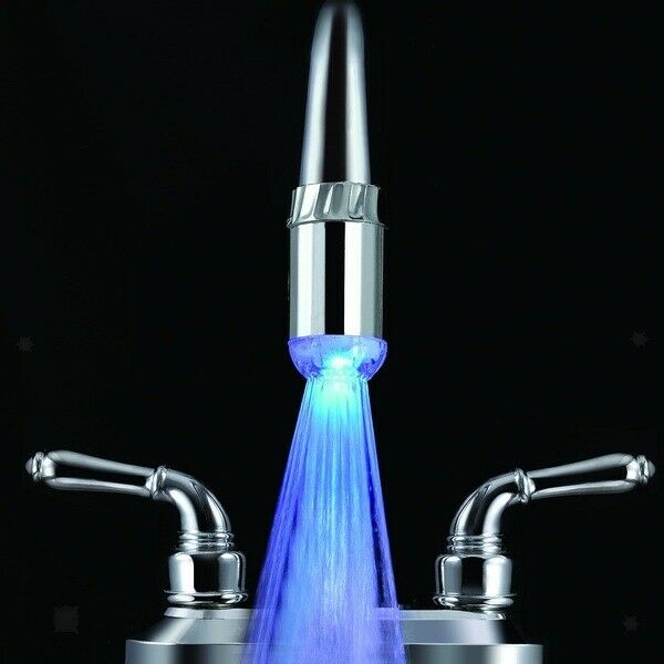 3 Colors LED Water Faucet Temperature Sensor Glow Shower Water Tap