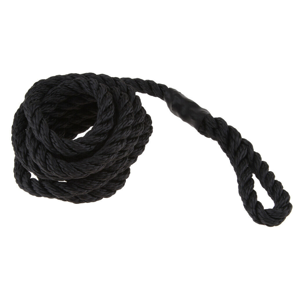 3/8 INCH X 6.5 FT Black  Double Braided Fender Line, Boat Mooring Line Spliced