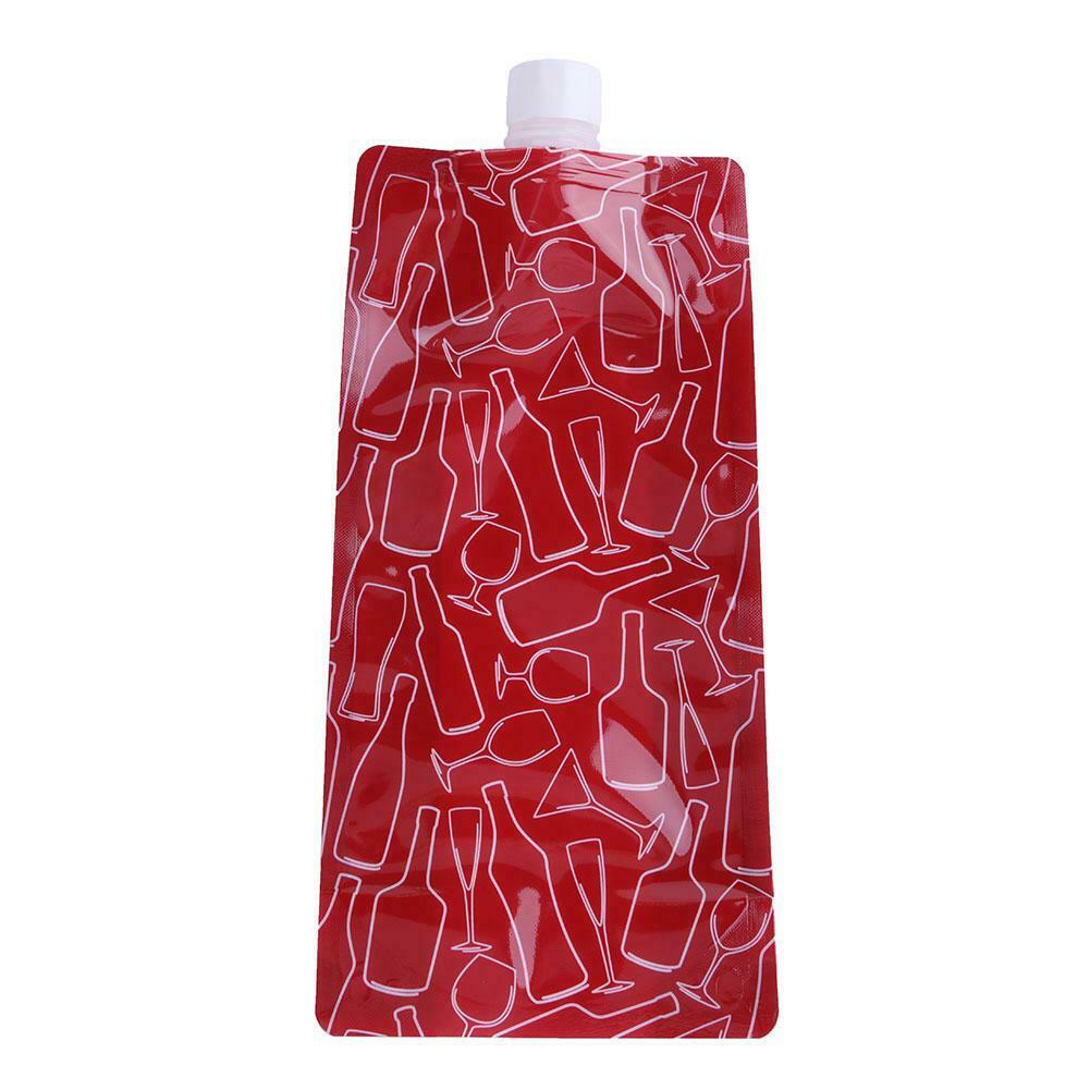 Portable 750mL Foldable Outdoor Camping Hiking PE Water Bag (Red) @