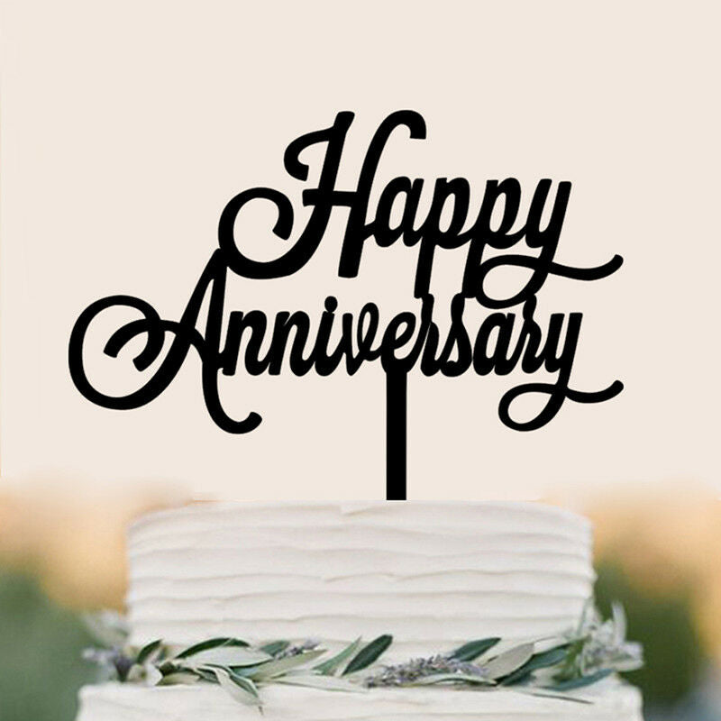Happy Anniversary Letter Cake Topper Acrylic Xmas Party Cake Decoration.l8