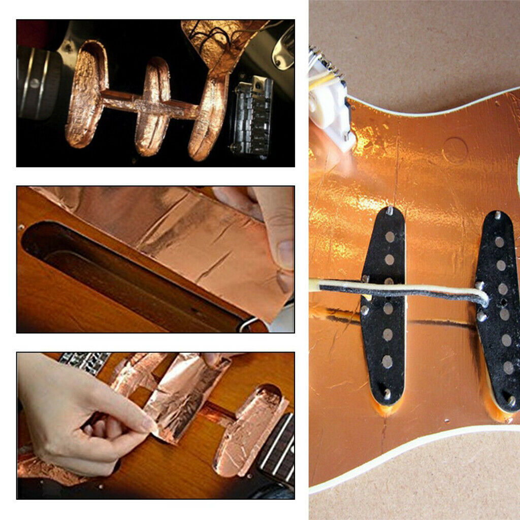 3 Pcs Guitar Copper Foil Tape Single Conductive Adhesive Sheet 30x22.5cm