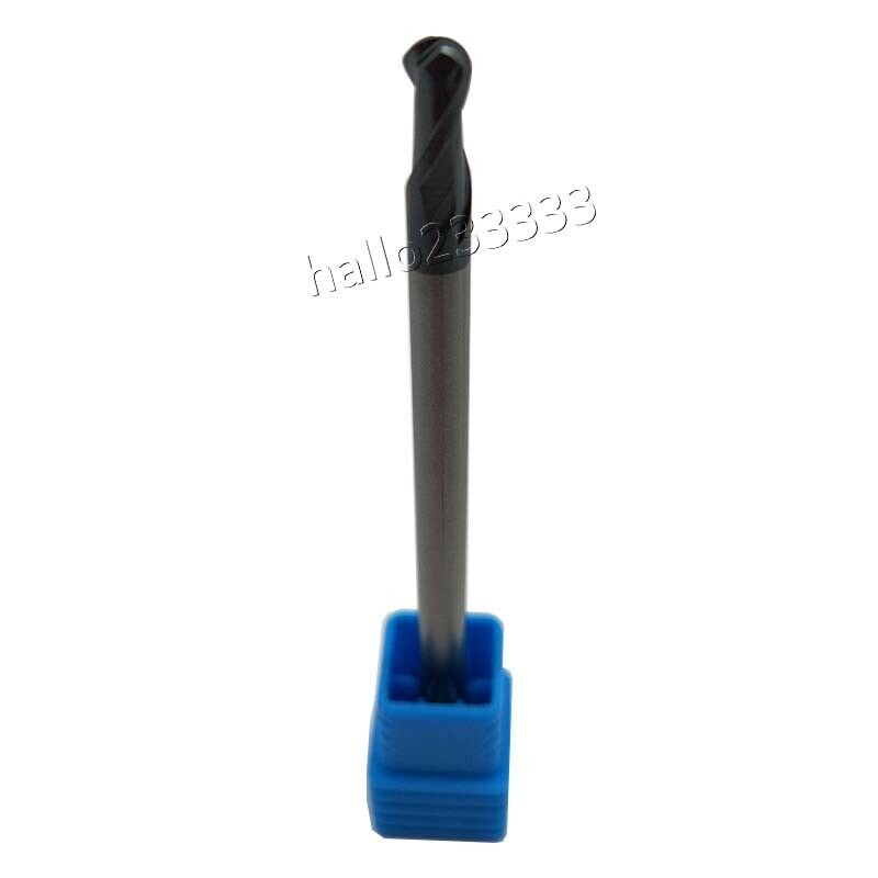 R2×75×2Flute 2mm shank 2 Flute Ball nose carbide End Mill Cutter CNC HRC45°