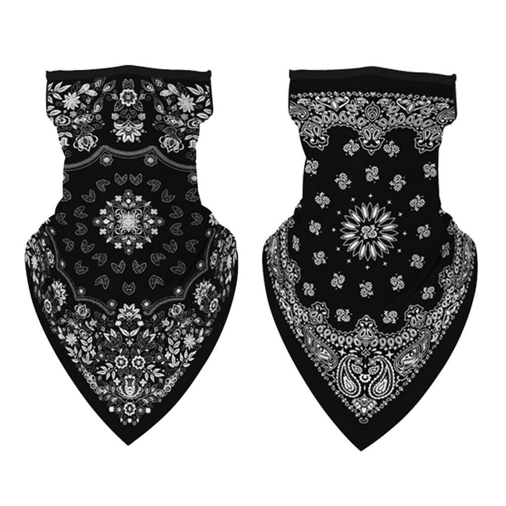 2 Pcs Bandana Face Balaclava Neckerchief Ear Hanging UV Sun Gaiter Headwear