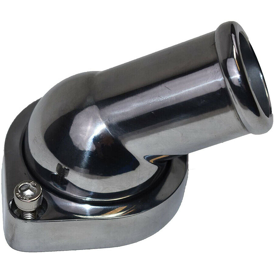 45° Chrome Aluminum Water Neck Thermostat Housing For Chevrolet LS LS1 LS2 LS7