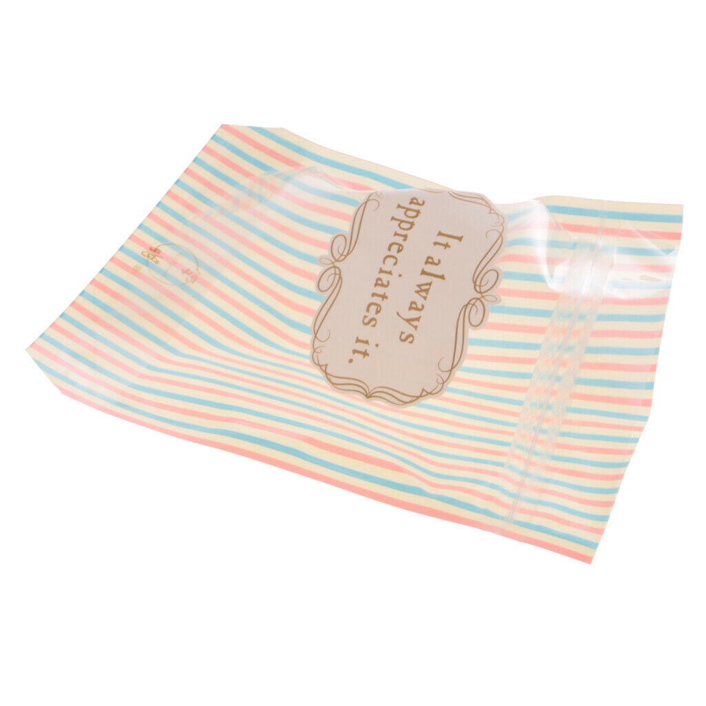 50 Piece Reclosable  Zipper Bags Food Packaging Pouch Stripe