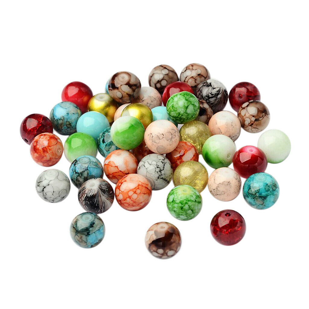 100 Pieces Mixed Colors Glass Beads Loose Bead DIY Jewelry Beads Accessories