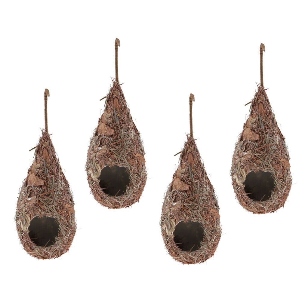 4pcs Hanging Water Drop Bird Nest Natural Parrot Hatching Breeding Nest