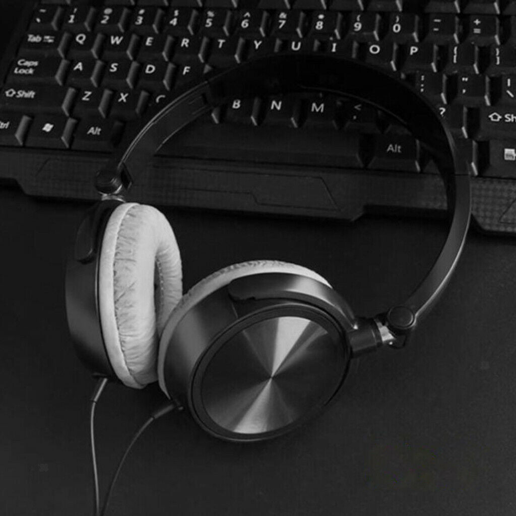 S1 3.5mm Wired Headset Stereo Soft Earpads Over Ear Headphones - Black
