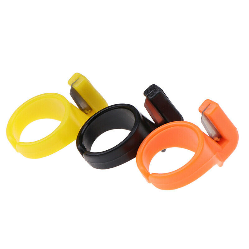 3pcs Plastic Sewing Thimble Ring with Blade Finger Thimble Thread Cutter ToY1