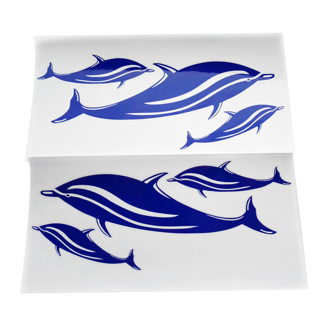 2Sets Waterproof Vinyl Shark Teeth Mouth & Dolphin Fishing Boat for Kayak Dinghy