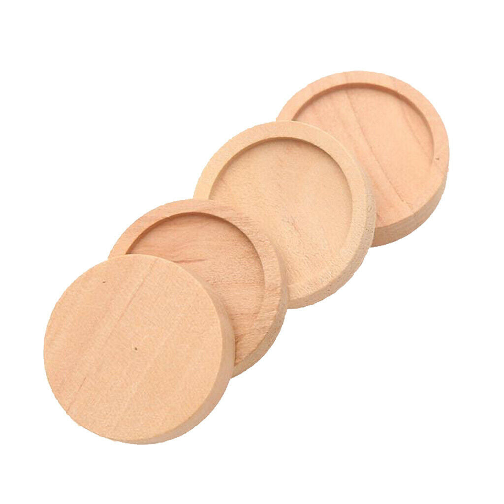 20x Wooden Charms Cabochon Setting Base DIY Jewelry Pendant Natural 30mm