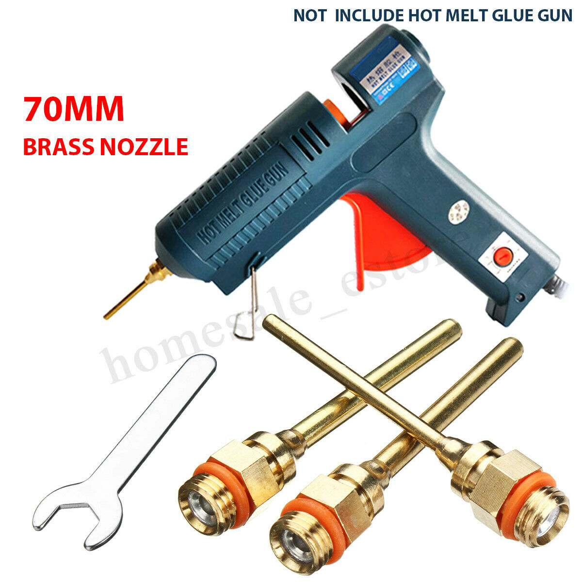 4Pcs 70mm(2.76 inch) Durable Brass Hot Melt Glue Gun Nozzle Long Nozzle +Wrench