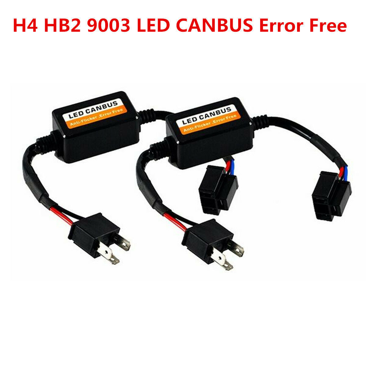Pair H4 HB2 9003 LED CANBUS Anti Flicker Error Free Decoder Flash Error Canceler
